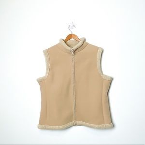 Vintage Tan Sherpa Faux Sherling Vest Outerwear